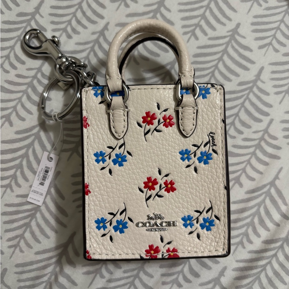 *SOLD* Coach Floral Mini Tote Bag Charm